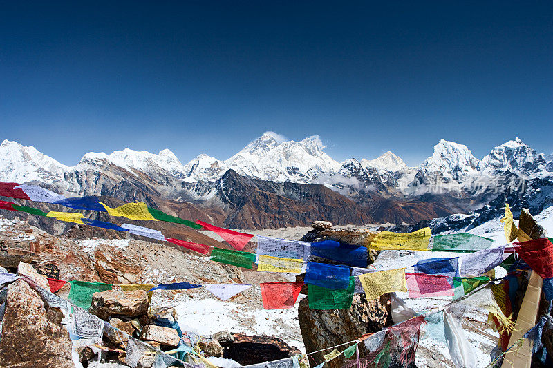 珠穆朗玛峰，Lhotse和Nuptse来自Renjo La